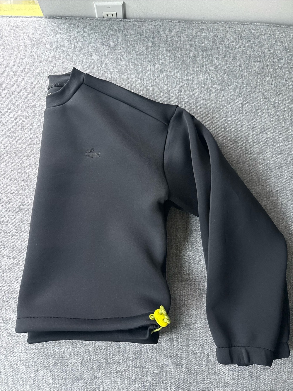 Women's Lacoste Loose Fit Drawstring Sweatshirt in Black